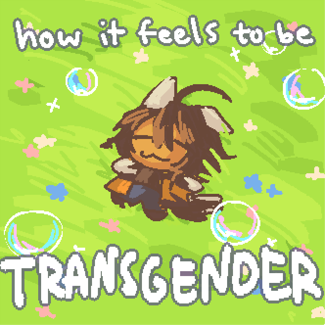 How it feels to be transgender: lying down in a sunny field of grass.